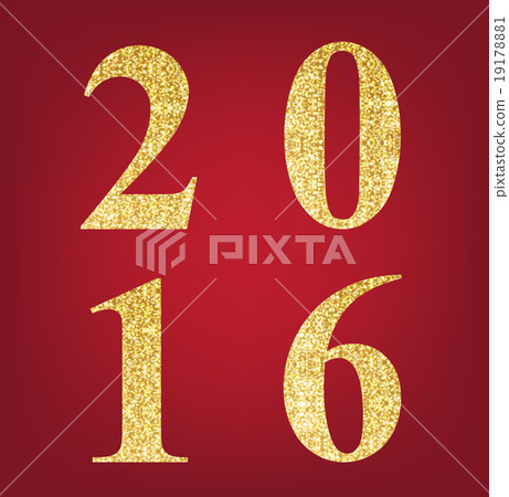 number 2016 for new year made up of gold spangles - Stock Illustration ...