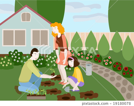 Illustration of father, mother and daughter Illustration of father, mother and daughter 19180078