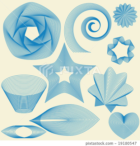 Design elements made of blue lines  19180547