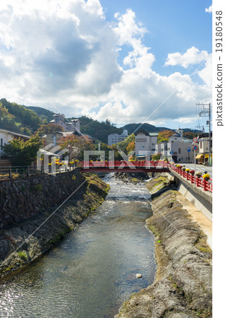 Shuzenji Katsuragawa and Togetsu bridge in autumn Shuzenji Katsuragawa and Togetsu bridge in autumn 19180548