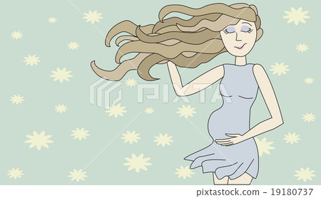 Vector illustration of happy pregnant woman  Vector illustration of happy pregnant woman  19180737