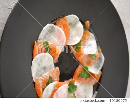 三文魚和核桃生牛肉片（垂直位置） 19180975