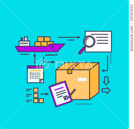 Icon Flat Style Design Maritime Shipping Icon Flat Style Design Maritime Shipping 19181852
