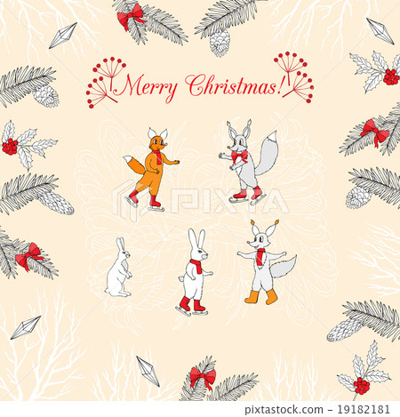 Background with Christmas forest 19182181