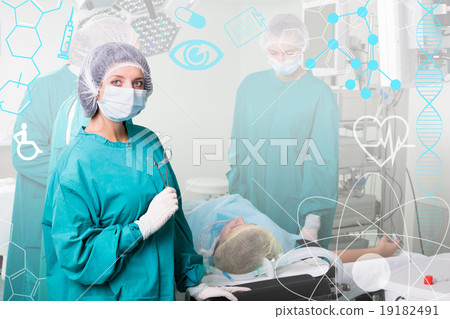 Team of surgeon in uniform Team of surgeon in uniform 19182491