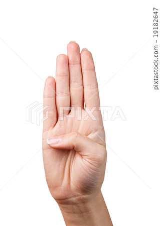 Hand make stop symbol  19182647
