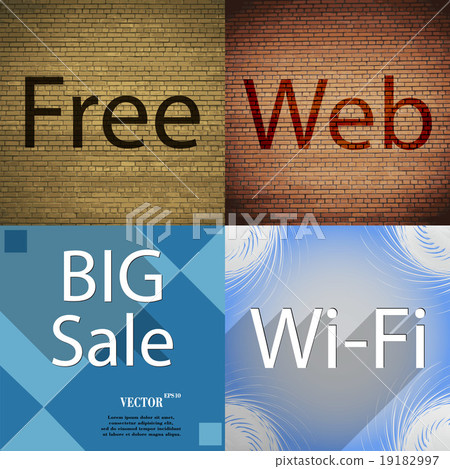 Set of the most popular web design icons on abstra 19182997