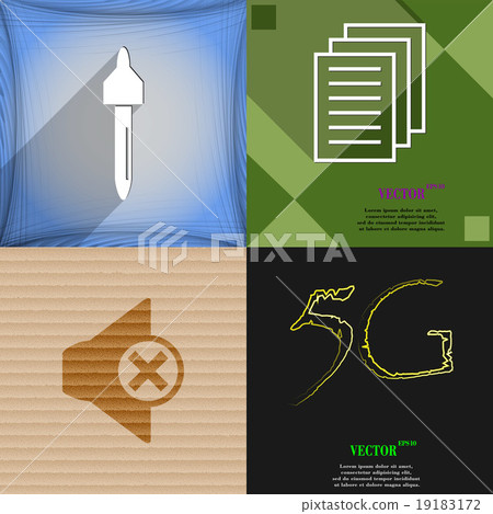 Set of abstract backgrounds with different web ico Set of abstract backgrounds with different web ico 19183172