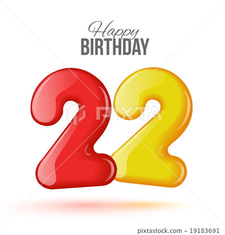 birthday. Greeting card with numbers. 19183691