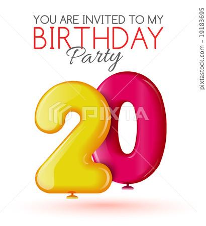 Invitation card for the celebration of 20 years 19183695