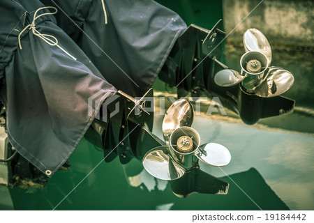 two boat engine with propeller details shot two boat engine with propeller details shot 19184442