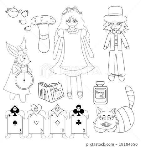 Alice in Wonderland isolated on White Background 19184550