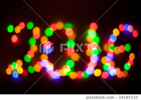 Defocused christmas lights. New Year 2016 bokeh 19185510