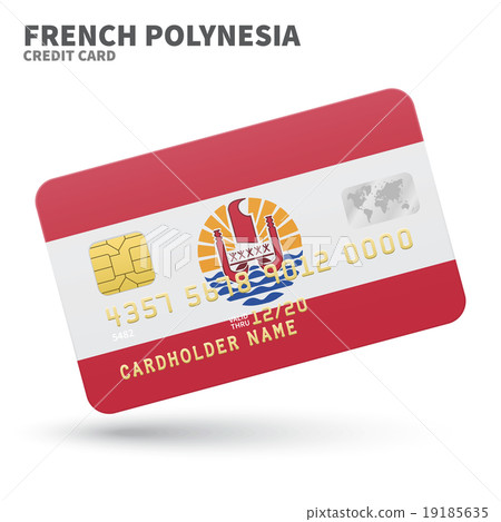 Credit card with French Polynesia flag background Credit card with French Polynesia flag background 19185635