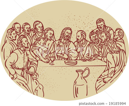 Last Supper Jesus Apostles Drawing Last Supper Jesus Apostles Drawing 19185994