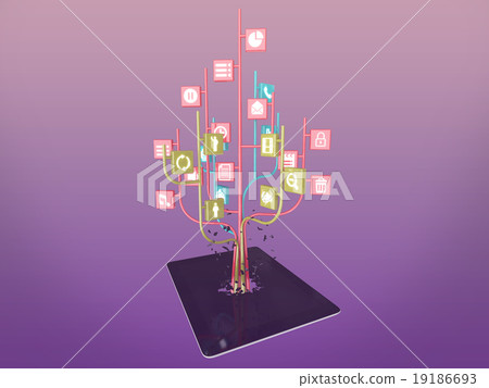 Social media icons set in tree shape Social media icons set in tree shape 19186693
