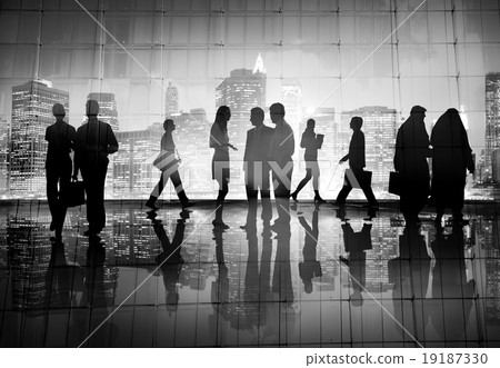 Business People Walking Commuter Rush Hour Concept Business People Walking Commuter Rush Hour Concept 19187330