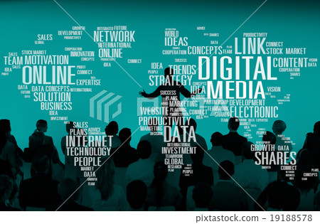 Digital Media Shares Internet Investment Link Plans Concept Digital Media Shares Internet Investment Link Plans Concept 19188578