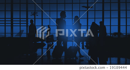 Back Lit Business People Traveling Airport Passenger Concept 19189444