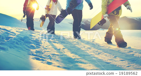 People Snowboard Winter Sport Friendship Concept People Snowboard Winter Sport Friendship Concept 19189562