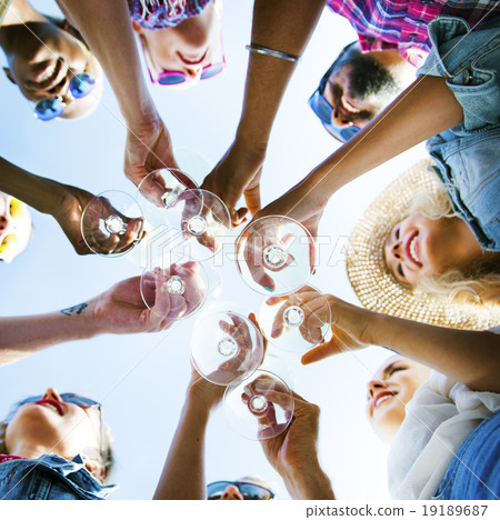 Diverse People Toast Wine Party Concept 19189687