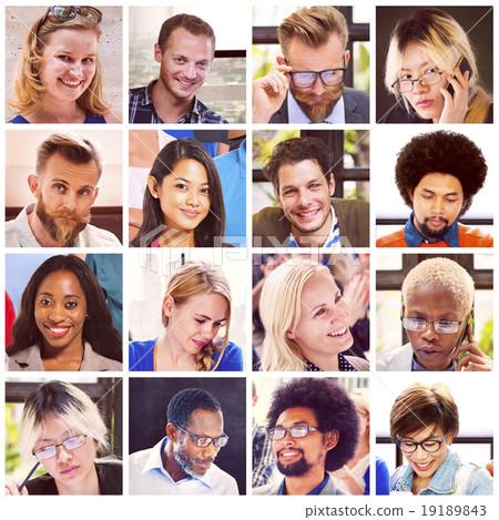 Collage Diverse Faces Group People Concept Collage Diverse Faces Group People Concept 19189843