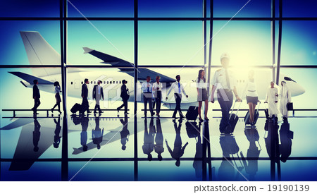 Business People Traveling Airplane Airport Concept Business People Traveling Airplane Airport Concept 19190139