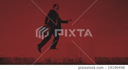 Business Man Climbing Up Steps Outdoors Concept 19190496