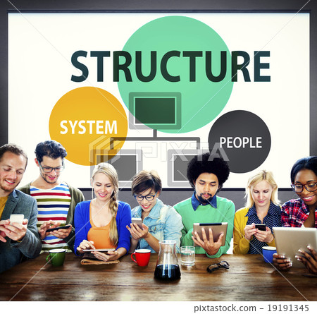 Stock Photo: Business Structure Flowchart Corporate Organization Concept