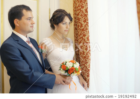 bride and groom portrait in the room bride and groom portrait in the room 19192492