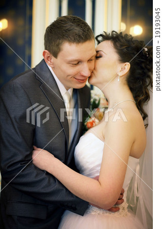 beautiful groom and bride during wedding 19193045