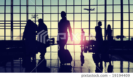 Back Lit Business People Traveling Airport Passenger Concept 19194409