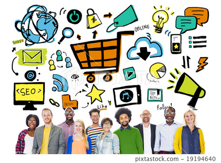 Diversity Casual People Online Marketing Teamwork Support Concep 19194640