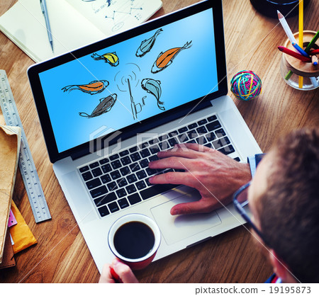 Fishing Phishing Lure Bait Trapped Scam Concept 19195873