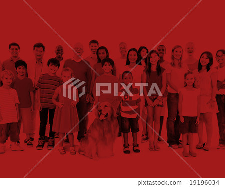 Multi-ethnic group of mixed age people together family Concept 19196034