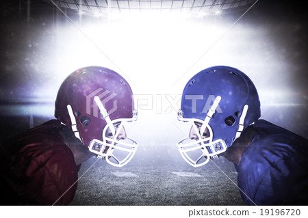 Composite image of side view of rugby player 19196720