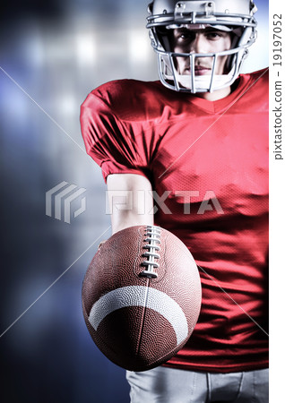 Composite image of sportsman showing american football 19197052