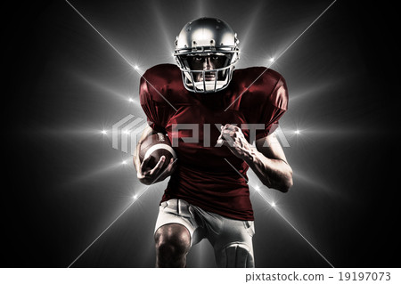 Composite image of american football player in red jersey runnin Composite image of american football player in red jersey runnin 19197073