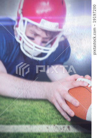 Composite image of american football player scoring a touchdown 19197200