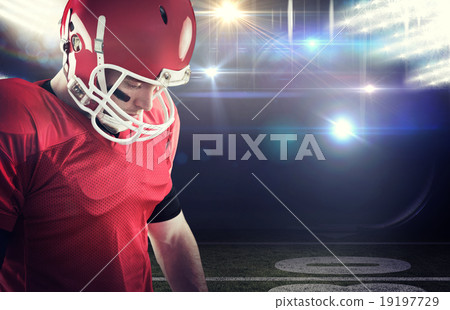 Composite image of close up view of american football player foc 19197729