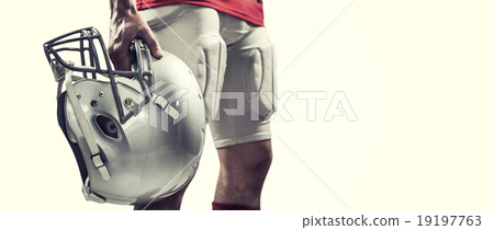 Composite image of close-up of american football player in red j Composite image of close-up of american football player in red j 19197763
