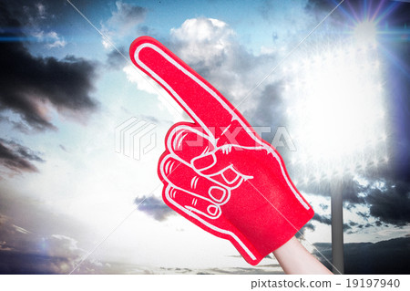 Composite image of american football player holding supporter fo Composite image of american football player holding supporter fo 19197940