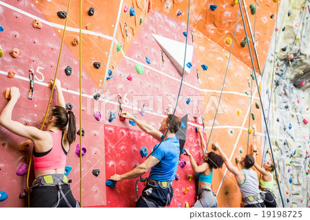 Fit people ready to rock climb Fit people ready to rock climb 19198725