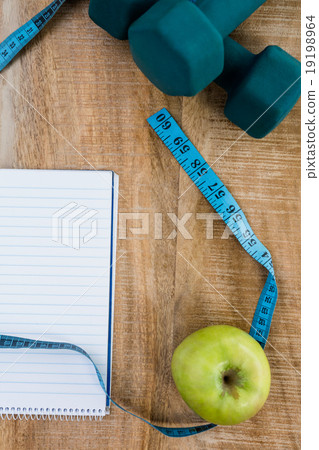 Overhead of healthy persons desk 19198964