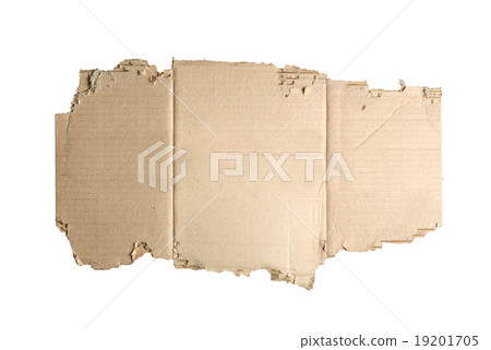Brown corrugated cardboard torn isolated on white. Brown corrugated cardboard torn isolated on white. 19201705