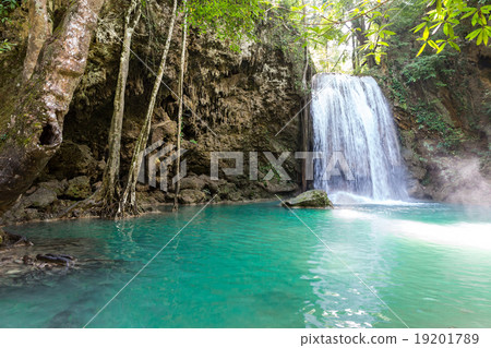 Tropical waterfall and lake Tropical waterfall and lake 19201789