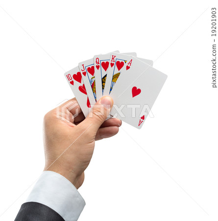 Royal flush in hearts in hand 19201903