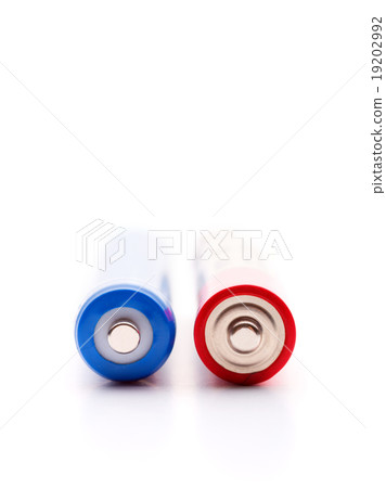 Two batteries on a white background 19202992
