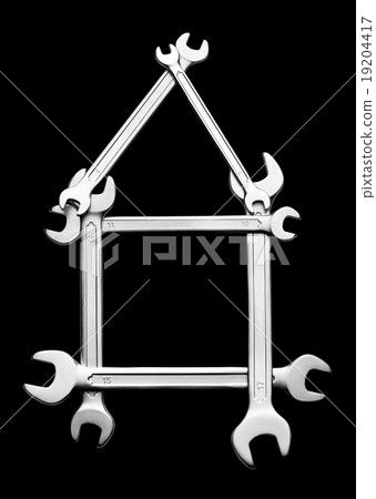 Wrenches make a house symbol 19204417