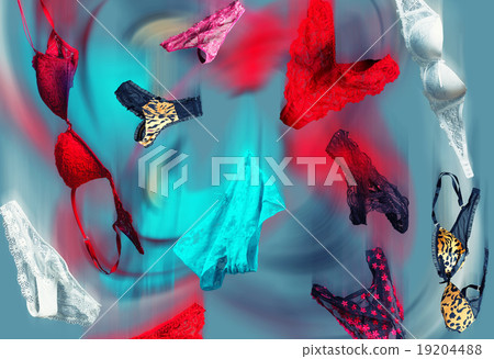 Flying womans underwear, isolated on gray 19204488